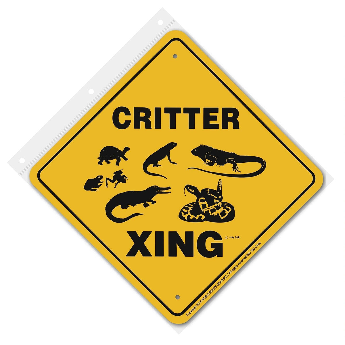 Critter (Reptile) Xing Sign Aluminum 12 in X 12 in #20859