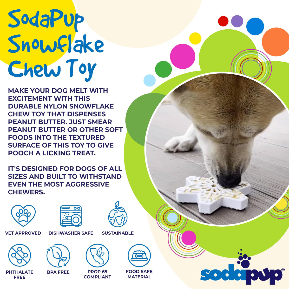 Snowflake Nylon Dog Chew Toy for Aggressive Chewers | USA Made & FDA Compliant