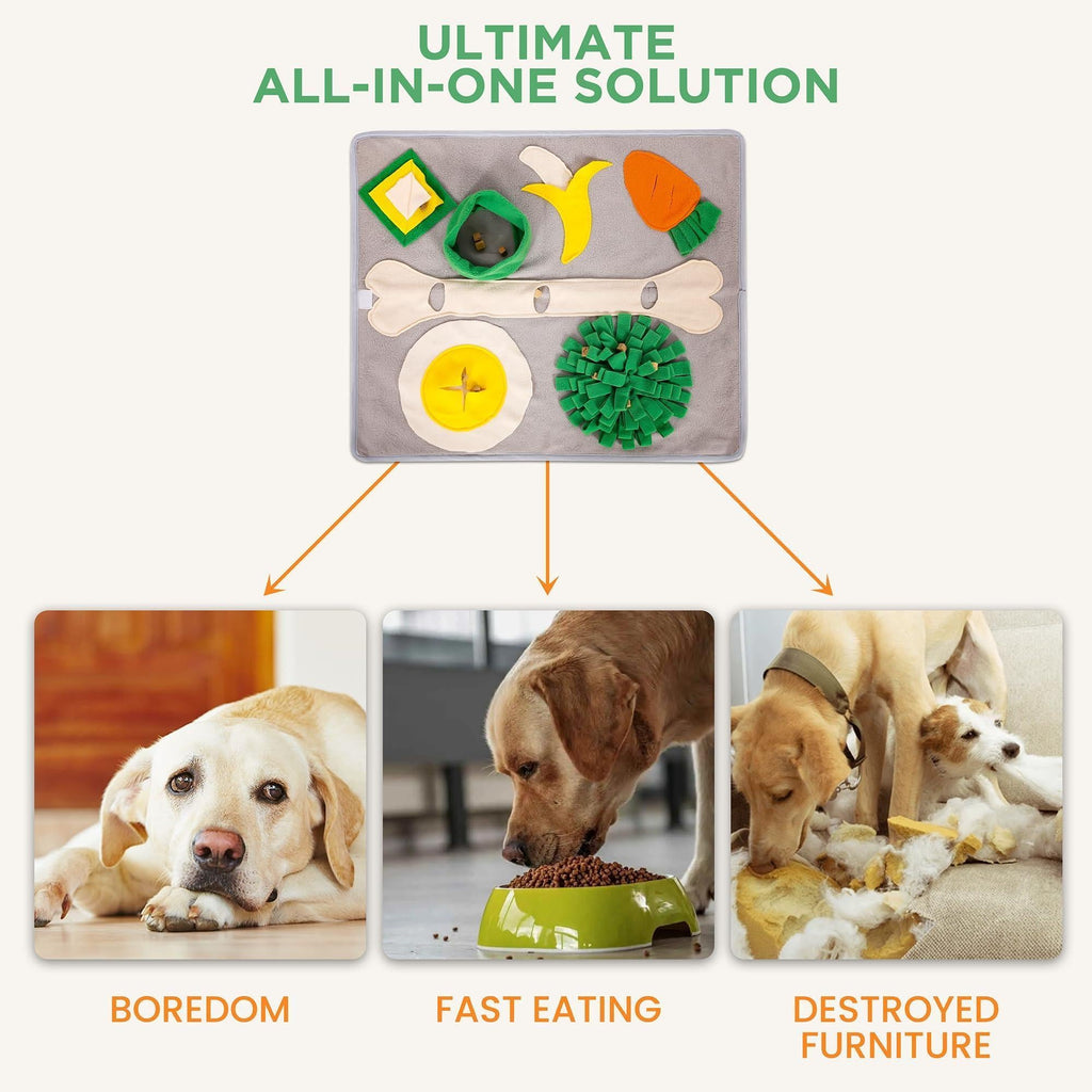 Snuffle Mat for Dogs Cats & Rabbits Interactive Foraging & Slow-Feeder Toy
