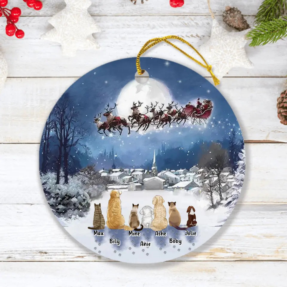 Personalized Christmas Pet Ornament - Up to 7 Pets - Best Gift For Christmas And Dog Lovers/Cat Lovers - TT1FV8