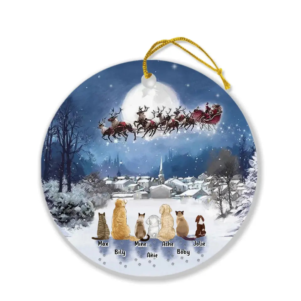 Personalized Christmas Pet Ornament - Up to 7 Pets - Best Gift For Christmas And Dog Lovers/Cat Lovers - TT1FV8