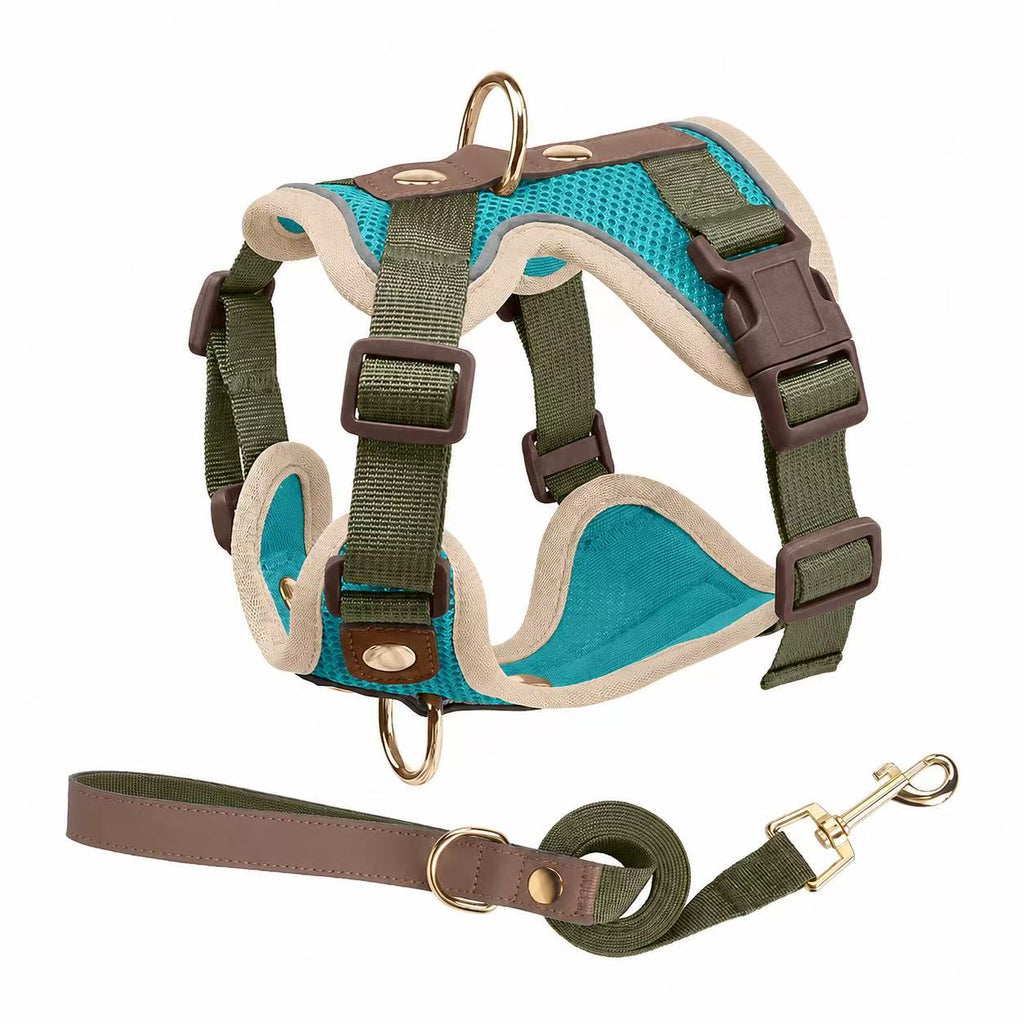 Small Dog & Cat Harness and Leash Set – Lightweight & Reflective
