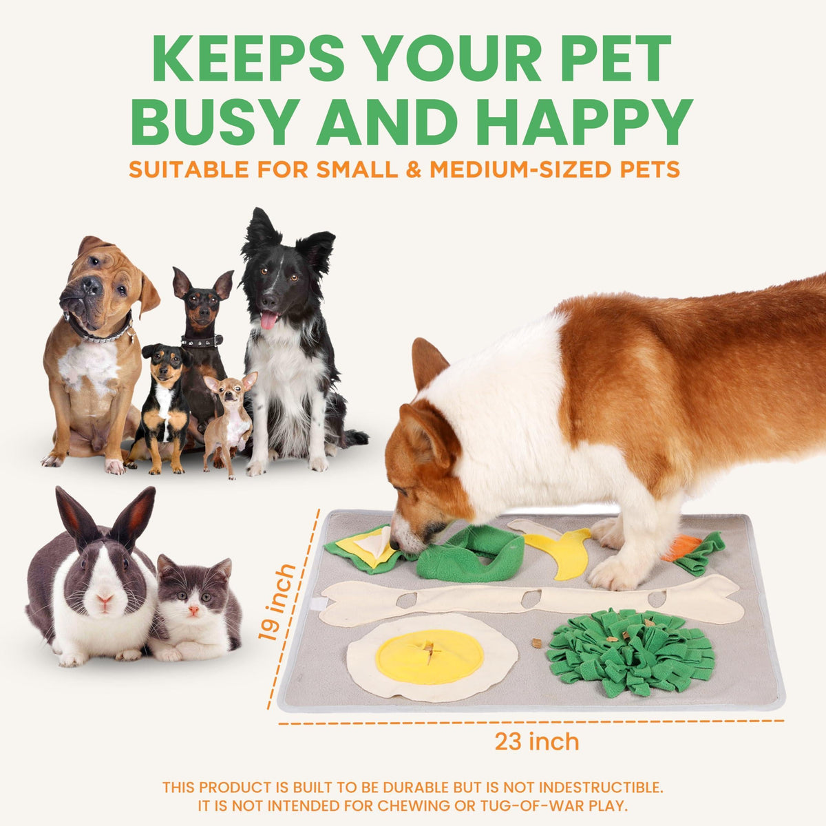 Snuffle Mat for Dogs Cats & Rabbits Interactive Foraging & Slow-Feeder Toy