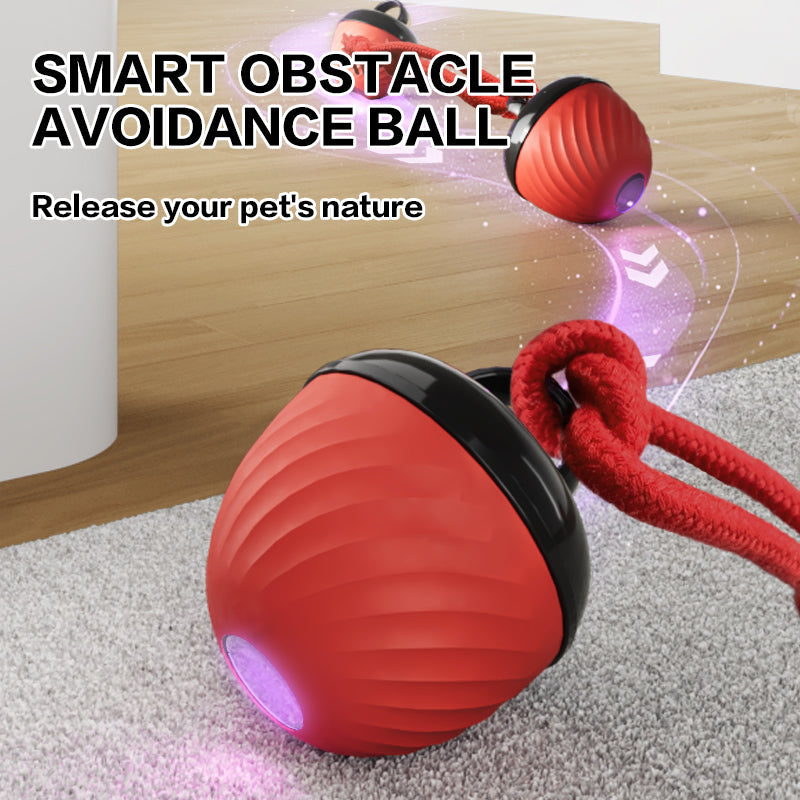 Smart Dog Cat Toy Ball Electronic Interactive Pet Toy Moving Ball Rope USB 3 Modes Automatic Moving Bouncing For Puppy Chew Products Pets Products