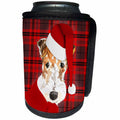 3dRose Wire Fox Terrier Christmas Dog with Bold Red Holiday... - Can Cooler Bottle Wrap (cc_351801)