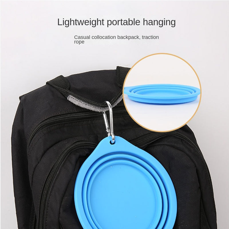 Silicone Foldable Bowl Portable Pet Bowl 600ml Cat Bowl Travel Pet Portable Dog Bowl