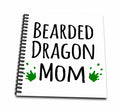 3dRose InspirationzStore Pet designs - Bearded Dragon Mom - for female lizard and reptile enthusiasts and girl pet owners Green footprints - Drawing Books (db_154045)