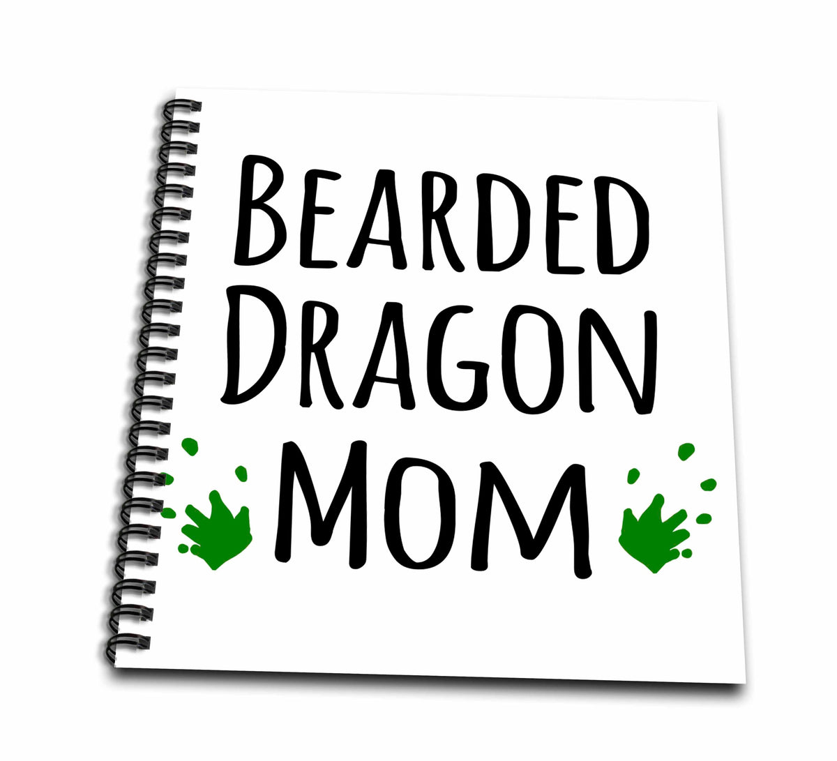 3dRose InspirationzStore Pet designs - Bearded Dragon Mom - for female lizard and reptile enthusiasts and girl pet owners Green footprints - Drawing Books (db_154045)