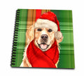 3dRose Bold Holiday Plaid and a Golden Retriever Christmas Dog - Drawing Books (db_351777)