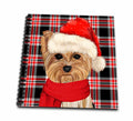 3dRose Christmas Yorkshire Terrier on Holiday Plaid for Dog Lovers - Drawing Books (db_351803)