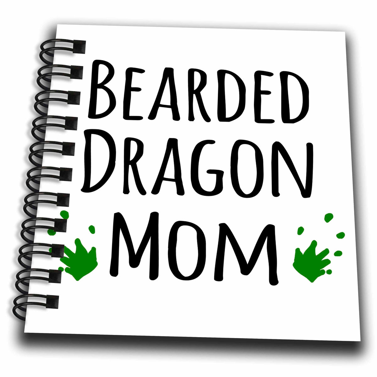3dRose InspirationzStore Pet designs - Bearded Dragon Mom - for female lizard and reptile enthusiasts and girl pet owners Green footprints - Drawing Books (db_154045)