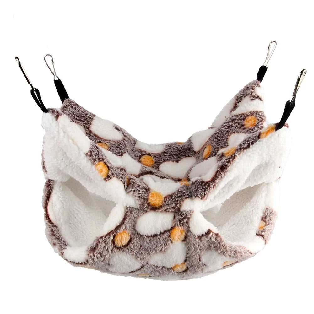 1PC Winter Warm Double-Layer Hammock Small Pet Hammock Suspended Squirrel Sleeping Bag Pet Supplies Hamster Hammock