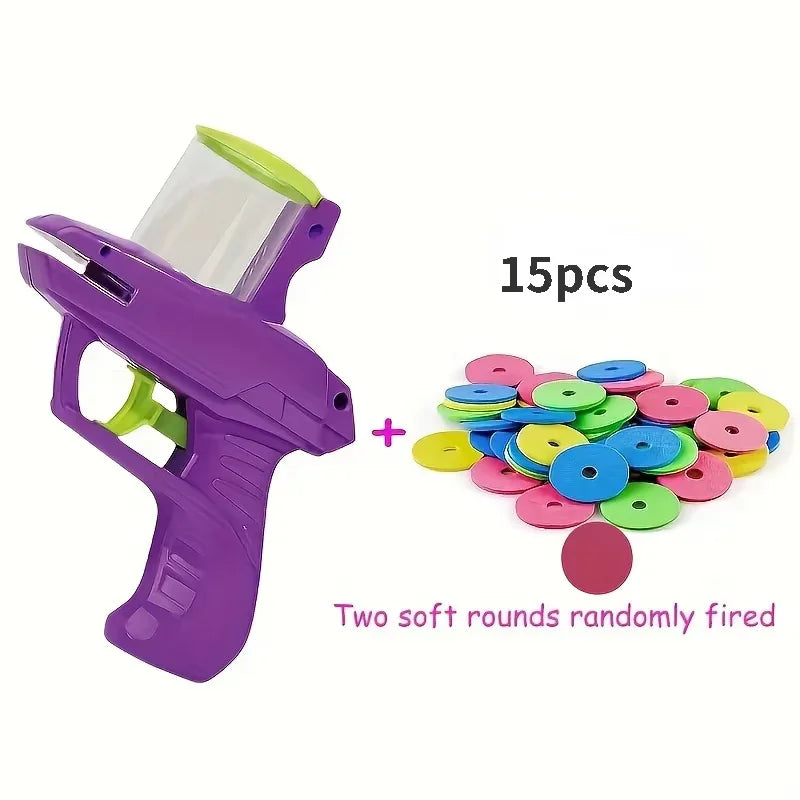 Cat Dog Toy with Colorful Flying Discs Set, Pet Toy Gun Launcher Interactive Toys for Kitten Indoor & Outdoor Training Chasing