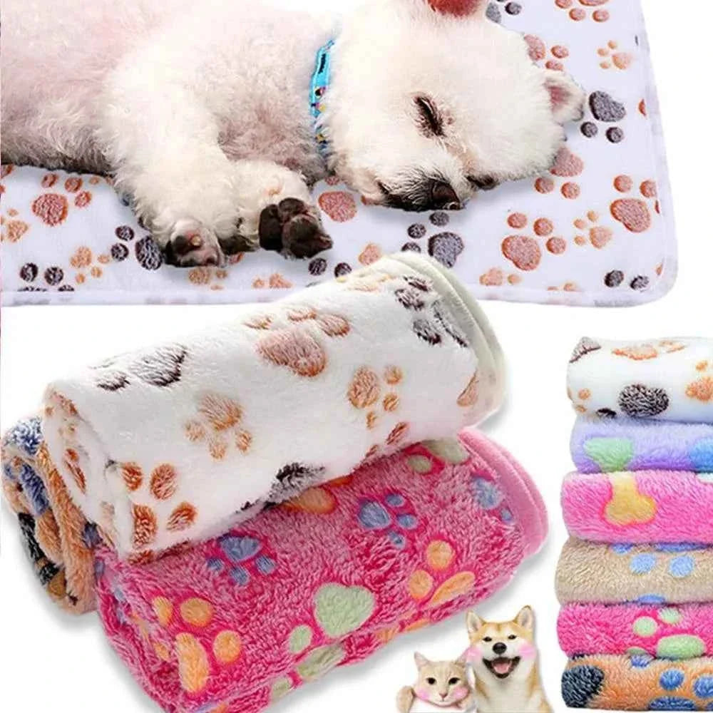 Soft Fluffy Cartoon Pet Blanket – Washable, for Dogs & Cats