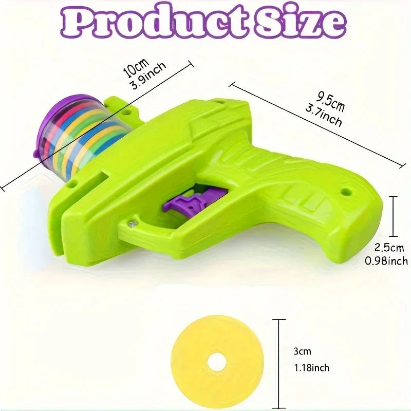 Cat Dog Toy with Colorful Flying Discs Set, Pet Toy Gun Launcher Interactive Toys for Kitten Indoor & Outdoor Training Chasing