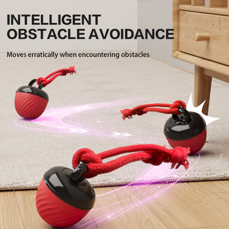 Smart Dog Cat Toy Ball Electronic Interactive Pet Toy Moving Ball Rope USB 3 Modes Automatic Moving Bouncing For Puppy Chew Products Pets Products
