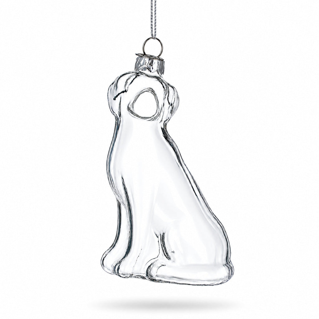 Transparent Dog Clear Glass Christmas Ornament