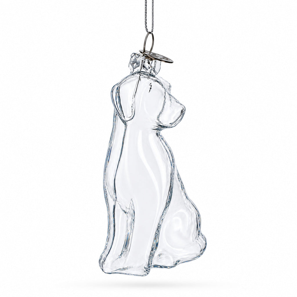 Transparent Dog Clear Glass Christmas Ornament