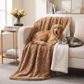 DaDa Brown Faux Fur Sherpa Pet Blanket – Washable, Dogs & Cats