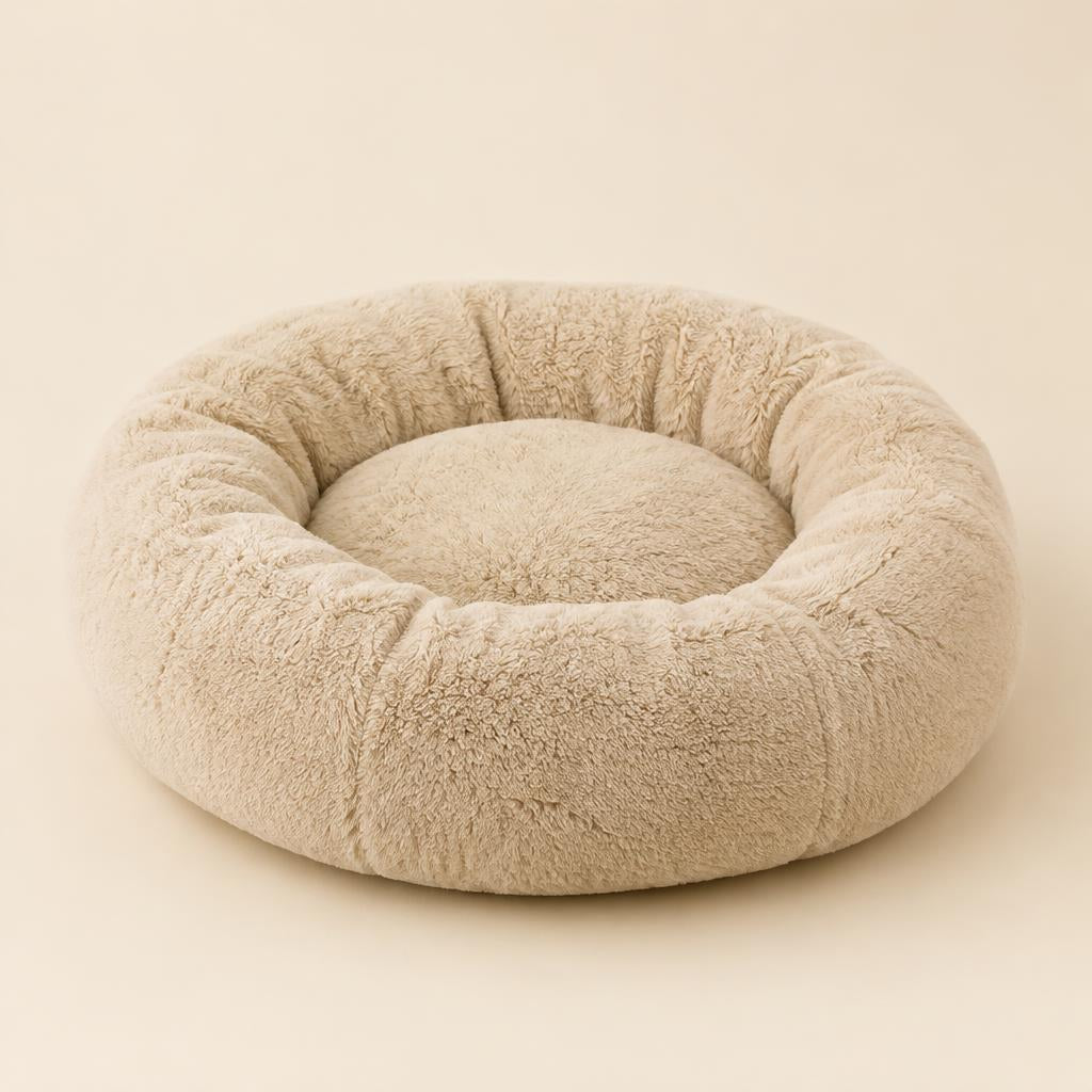 Plush donut pet bed