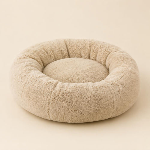Plush donut pet bed