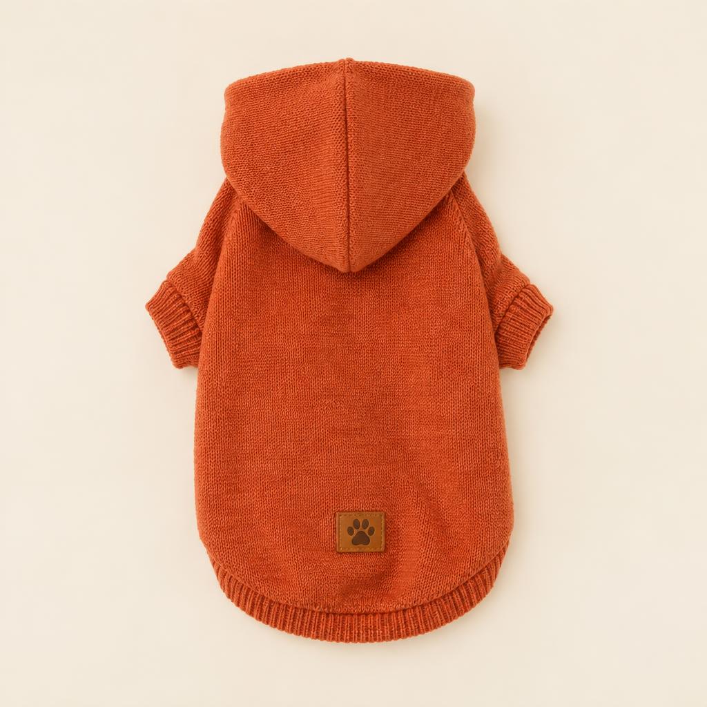 Terracotta knit pet hoodie