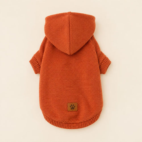 Terracotta knit pet hoodie
