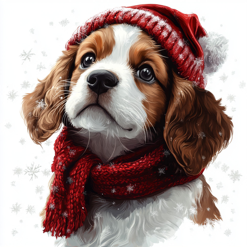 Christmas Dogs Fabric Panel 3